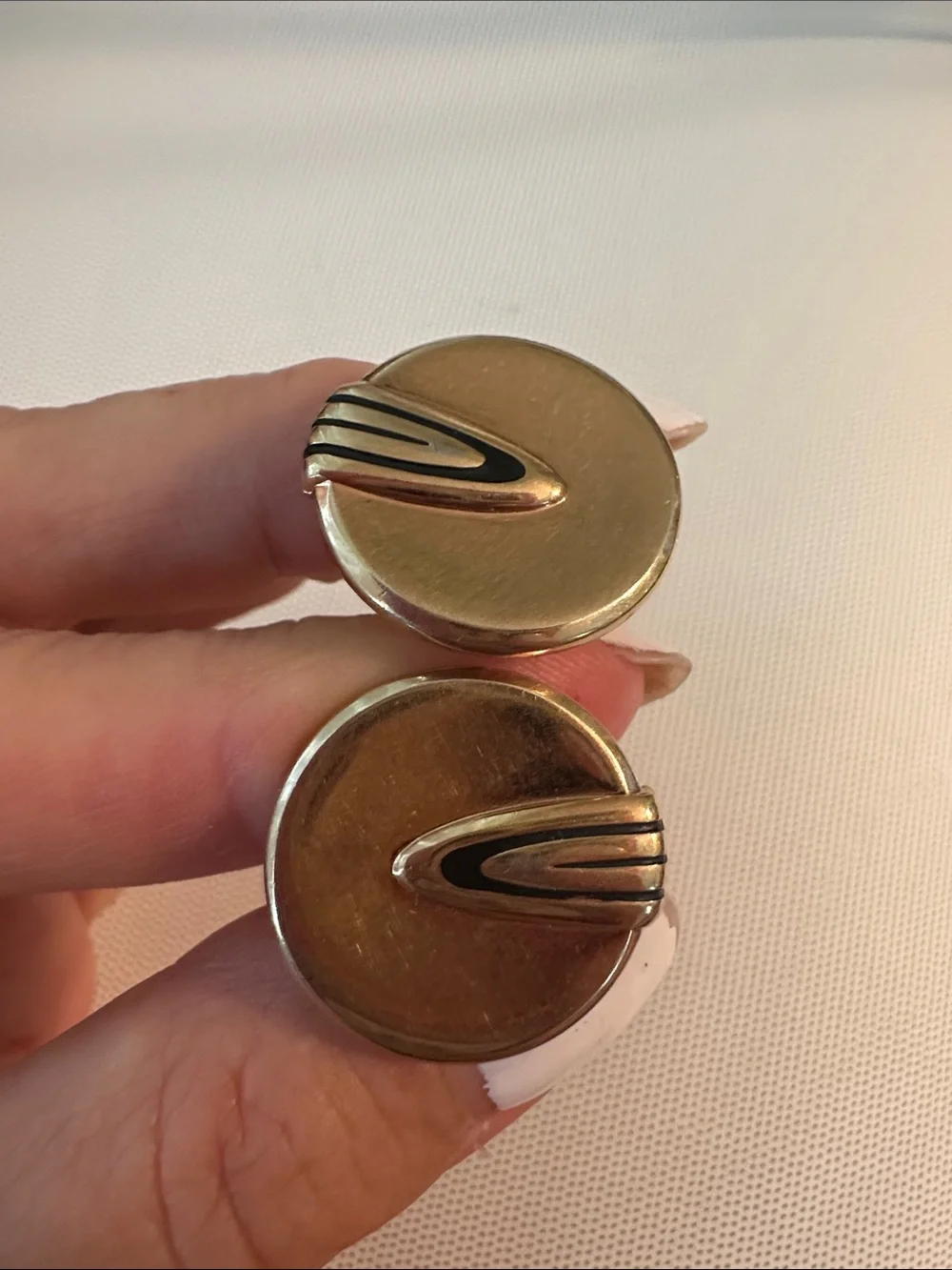 Vintage‎ Hickock Mid Century Gold Tone Cufflinks & Tie Clasp Set
